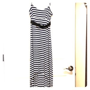 Stripe hi-low dress